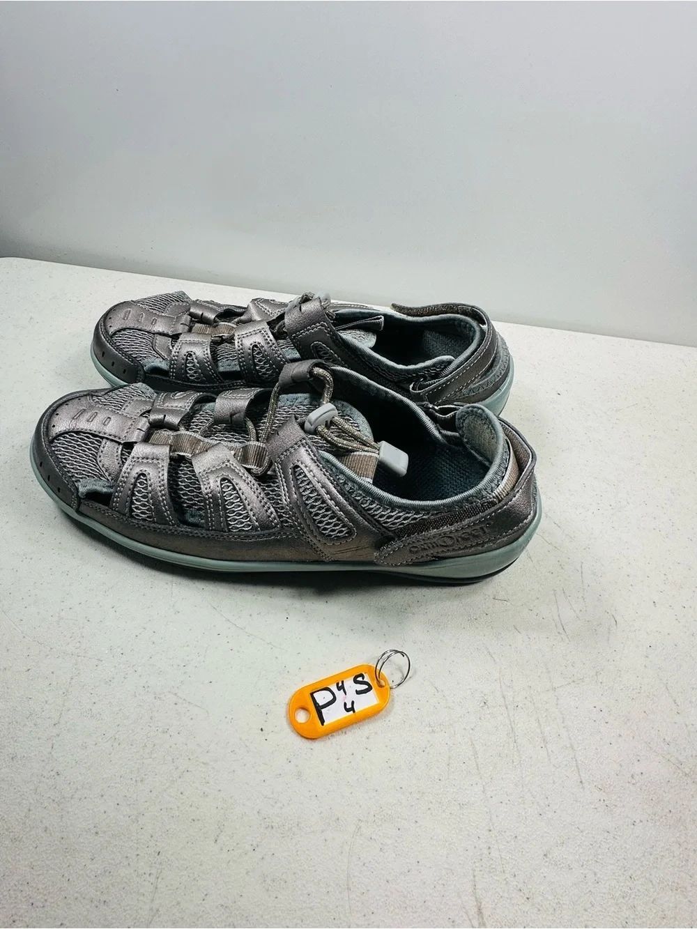OrthoFeetβ997 Verona Pewter Teal Womens Comfort Fisherman Sandals Shoe Size 9,5